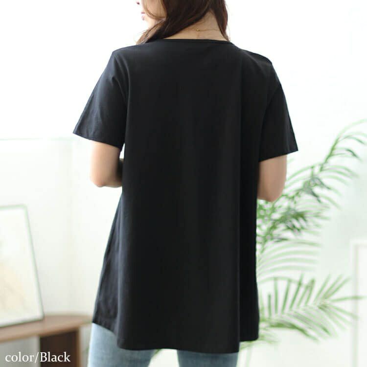 大きいサイズ レディース シャドーロゴチュニックTシャツ　cast-5544002 【メール便可】