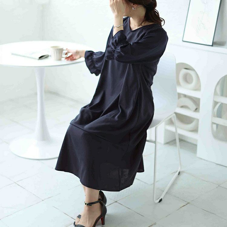 大きいサイズ レディース 2wayキャンディスリーブ裾フレアワンピース　cpdai-658503