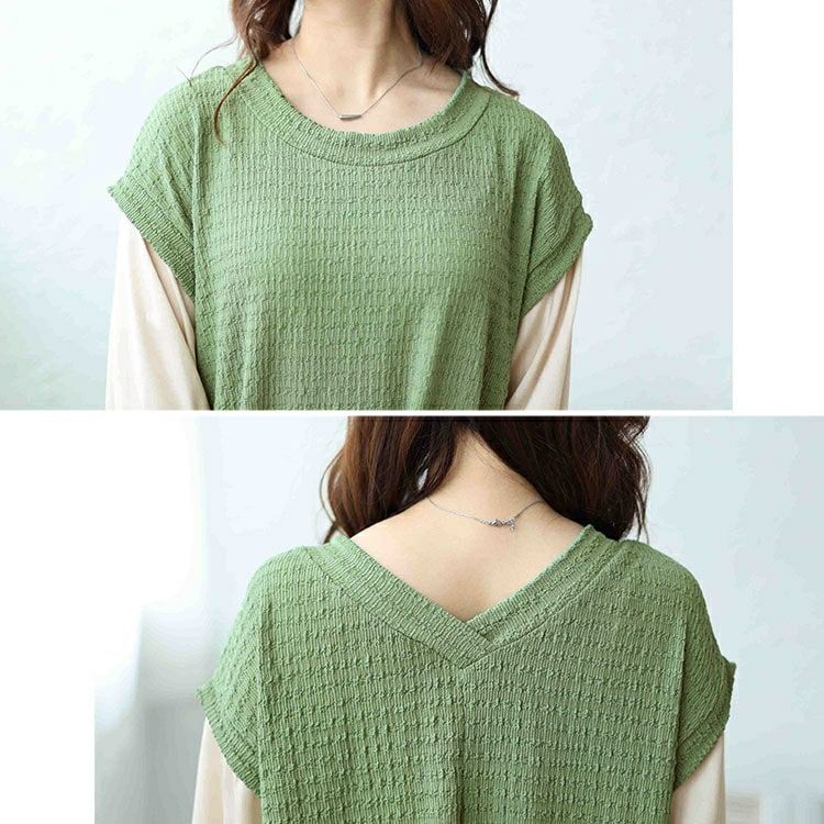 大きいサイズ レディース 2wayフェイクレイヤードワンピース　cpdai-658504