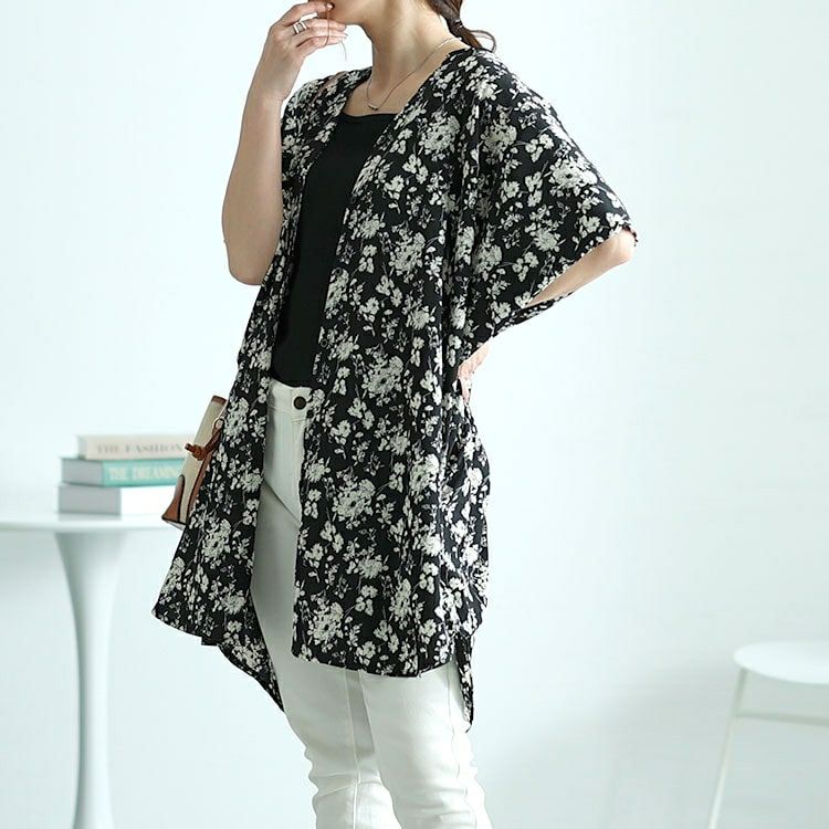 大きいサイズ レディース 花柄プリントドルマンチュニックブラウス　nw-24020 【メール便可】