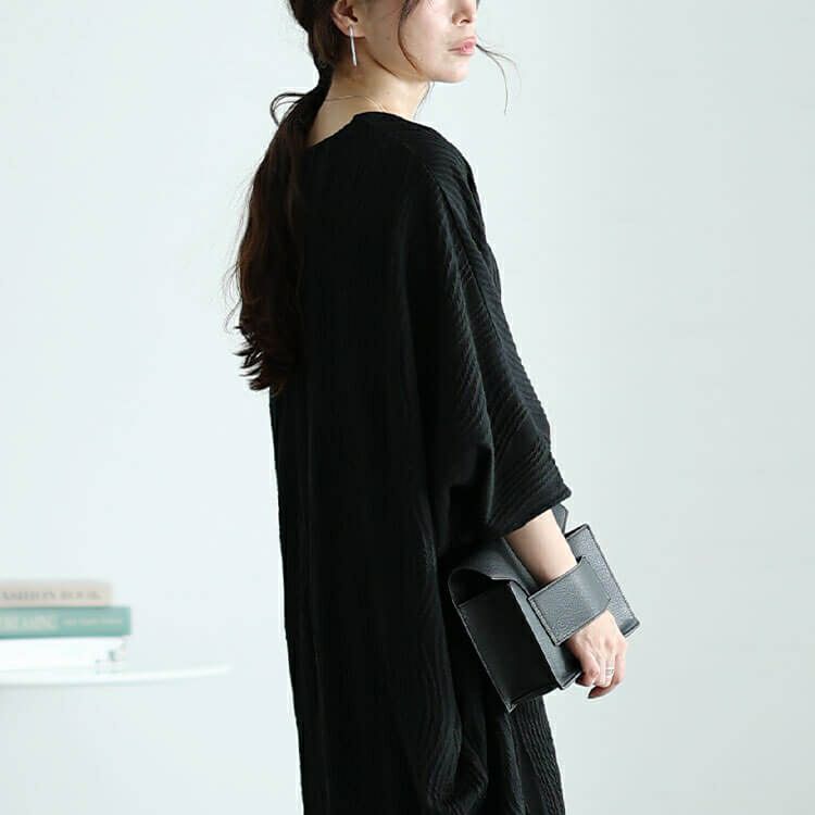 大きいサイズ レディース ドレープドルマンコクーンワンピース　nw-24013