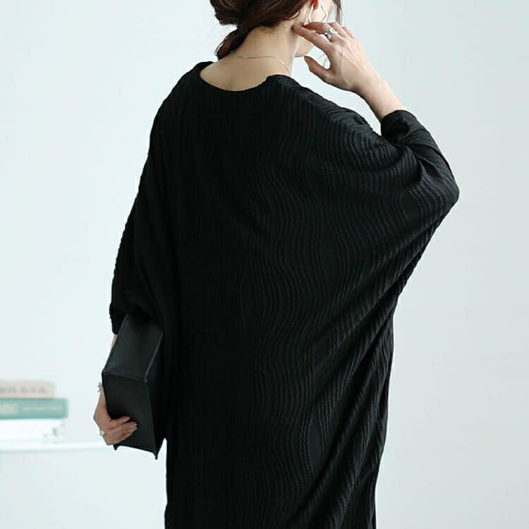 大きいサイズ レディース ドレープドルマンコクーンワンピース　nw-24013