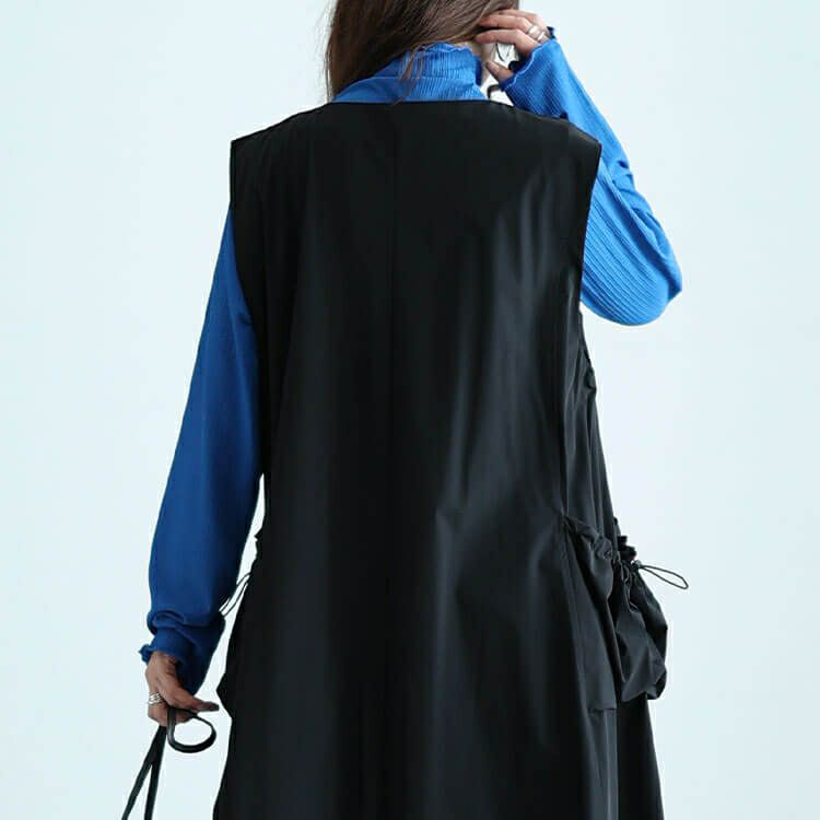 大きいサイズ レディース ボリュームポケットノースリーブワンピース　nw-24012