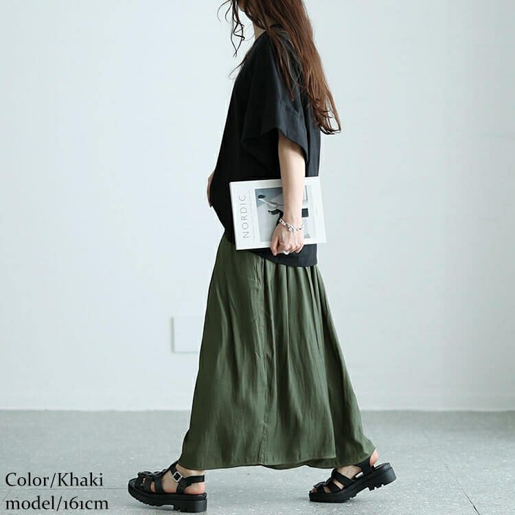 大きいサイズ レディース ラップギャザースカーチョ　nw-24011