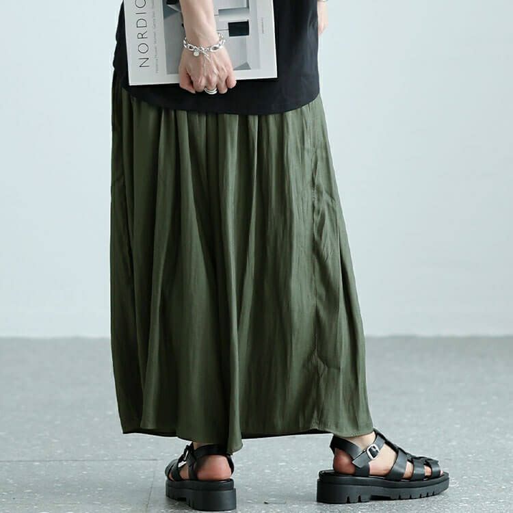 大きいサイズ レディース ラップギャザースカーチョ　nw-24011