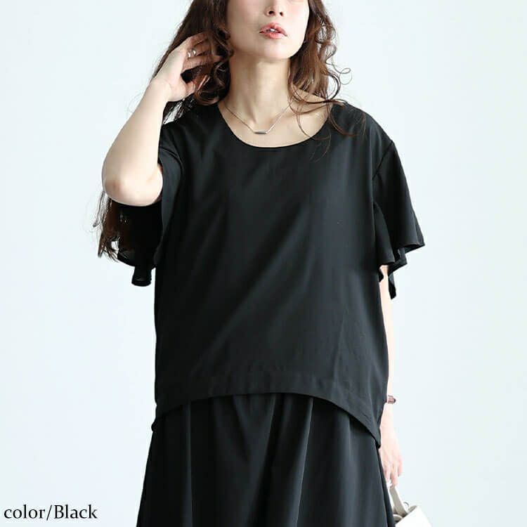 大きいサイズ レディース レイヤード風ブラウジンングワンピース　nw-24010