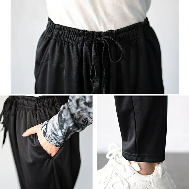 大きいサイズ レディース スモーク柄吸汗速乾ドライ指穴ジップパーカー＆テーパードパンツ2点セット　big-0002