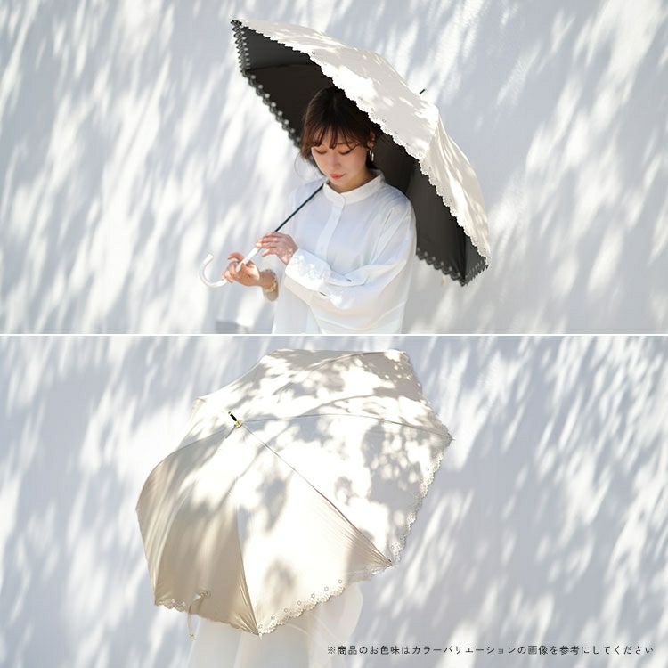 大きいサイズ レディース UV99％カットスイートフラワー58cm晴雨兼用傘　map-914053