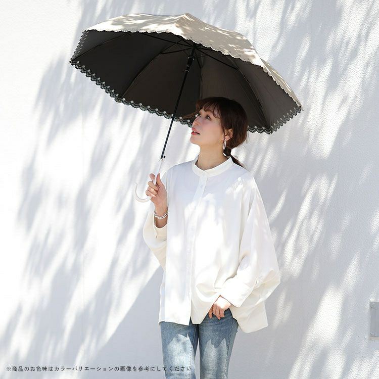 大きいサイズ レディース UV99％カットスイートフラワー58cm晴雨兼用傘　map-914053