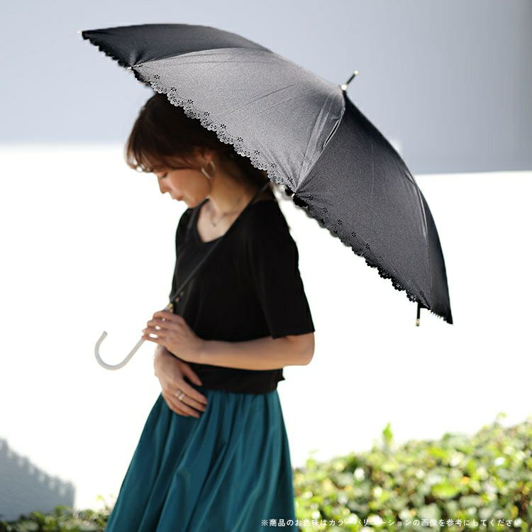 大きいサイズ レディース UV99％カットスイートフラワー58cm晴雨兼用傘　map-914053