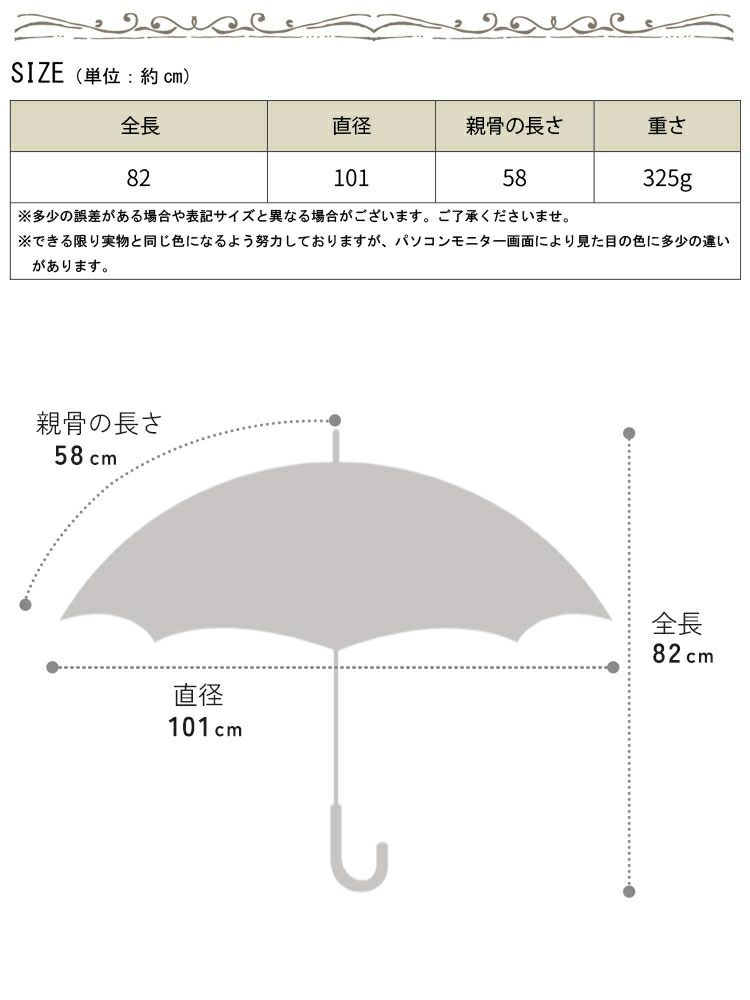 大きいサイズ レディース UV99％カットスイートフラワー58cm晴雨兼用傘　map-914053