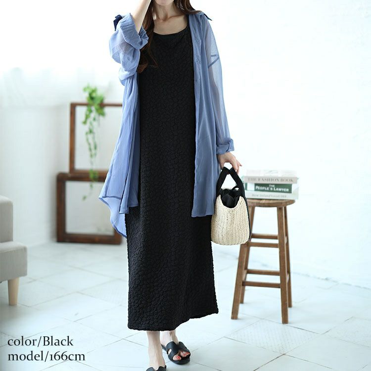 大きいサイズ レディース 前後2wayぽこぽこノースリーブワンピース　mncut-142035