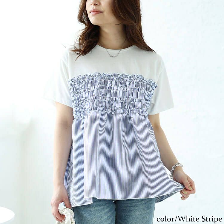 大きいサイズ レディース ビスチェドッキングシャーリングプルオーバー　plan-240051