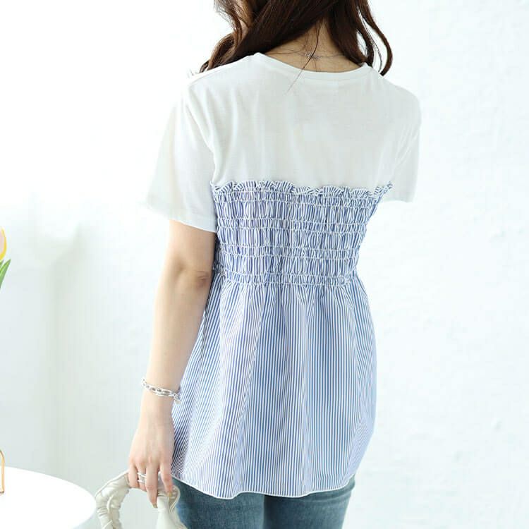 大きいサイズ レディース ビスチェドッキングシャーリングプルオーバー　plan-240051