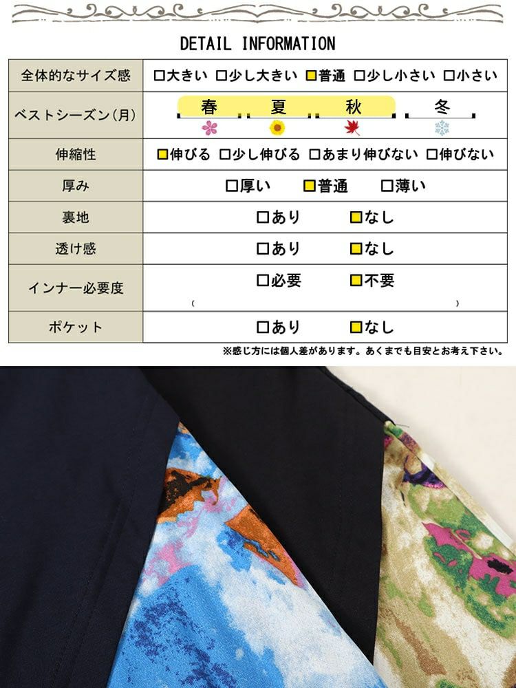 大きいサイズ レディース 接触冷感アートプリント切替えワンピース　kt-7824550