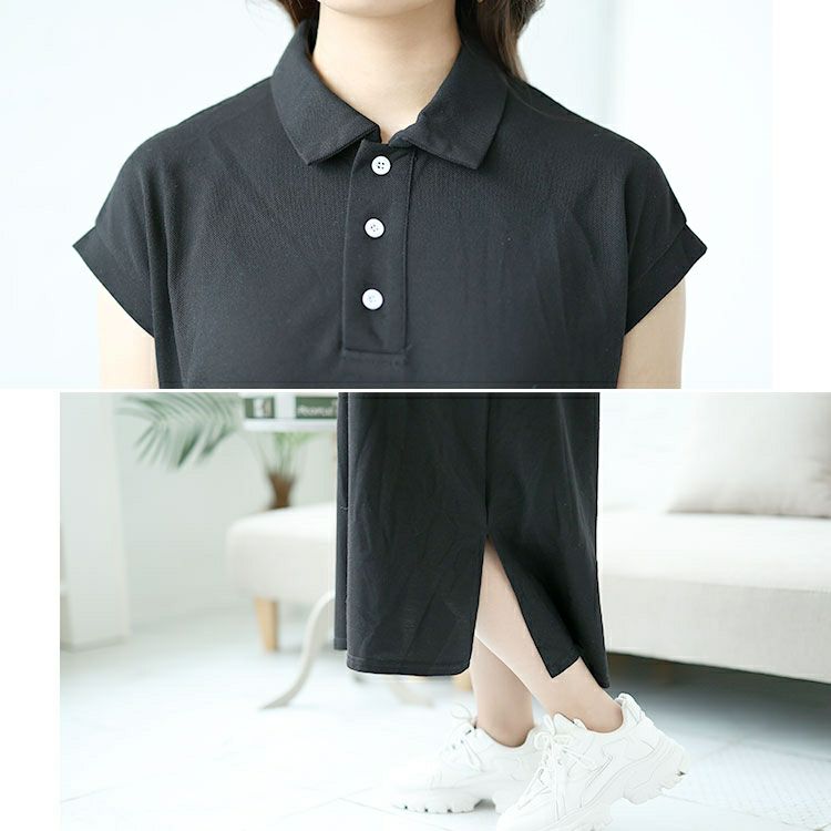 大きいサイズ レディース ポロワンピース　goldy-1484