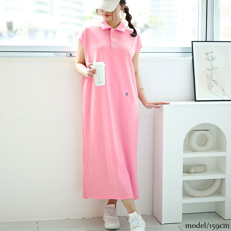 大きいサイズ レディース ポロワンピース　goldy-1484