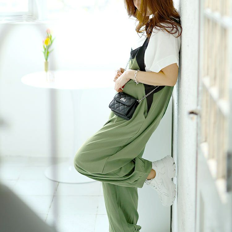 大きいサイズ レディース サルエルサロペット　goldy-1478 【メール便可】