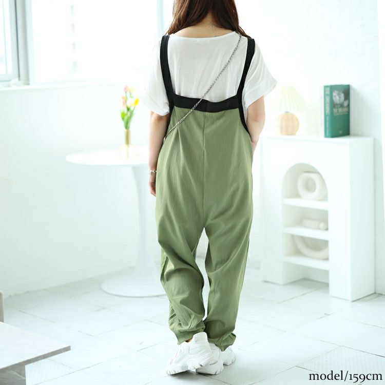 大きいサイズ レディース サルエルサロペット　goldy-1478 【メール便可】