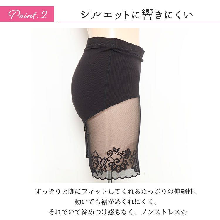 大きいサイズ レディース 股ズレ防止メッシュパンツ　goldy-1488 【メール便可】