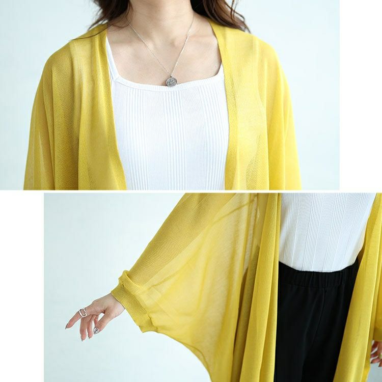 大きいサイズ レディース シアーニットドルマンカーディガン　maru-20002 【メール便可】