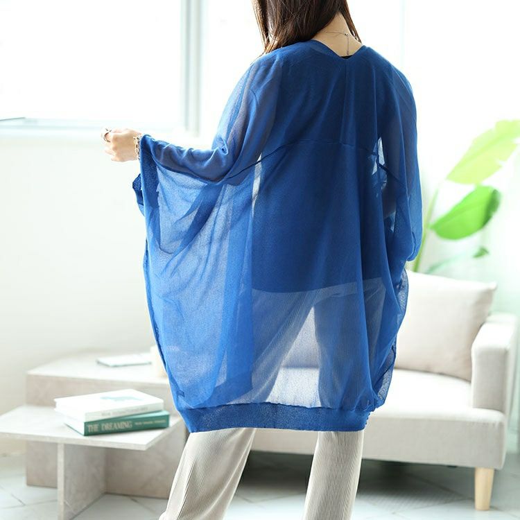 大きいサイズ レディース シアーニットドルマンカーディガン　maru-20002 【メール便可】