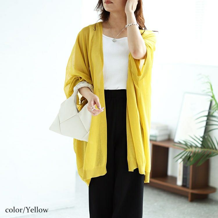 大きいサイズ レディース シアーニットドルマンカーディガン　maru-20002 【メール便可】