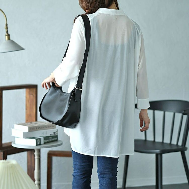 大きいサイズ レディース タック入りテールカットスキッパーブラウス　maru-30029 【メール便可】