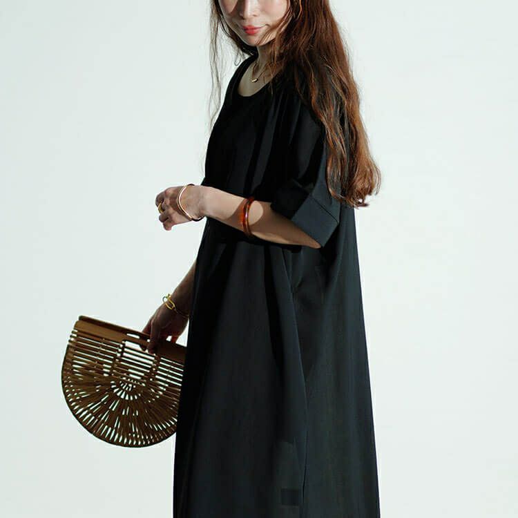 大きいサイズ レディース フロントリボンサイドスリットマキシワンピース　maru-30027