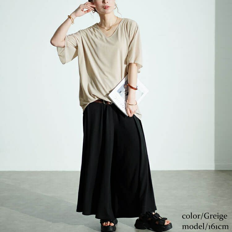 大きいサイズ レディース フレアスリーブストレッチチュニック　maru-30020 【メール便可】