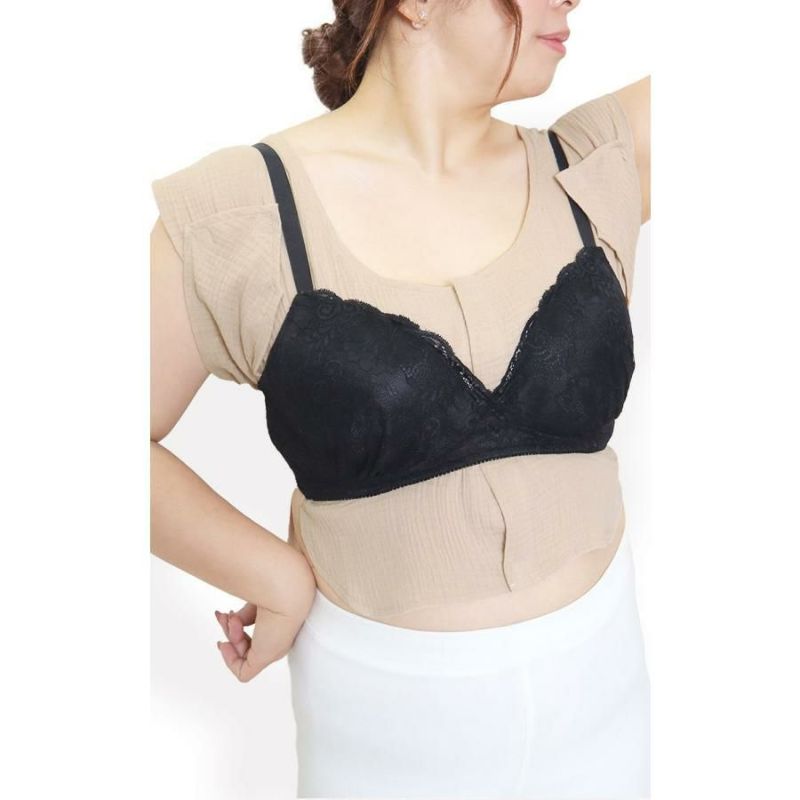 大きいサイズ レディース 脇汗・胸汗・背中汗 3way 最強！汗取りインナー　fem-504 【メール便可】 ベージュ