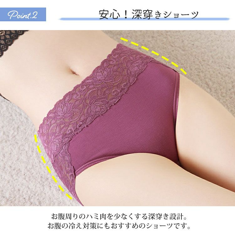 大きいサイズ レディース ストレッチ花柄レースショーツ　goldy-1487 【メール便可】