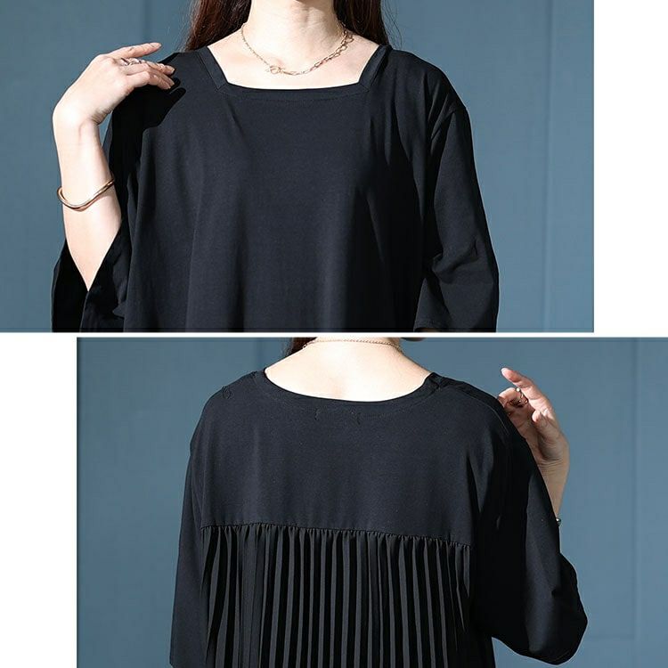 大きいサイズ レディース 接触冷感バックプリーツワンピース　kt-7824580