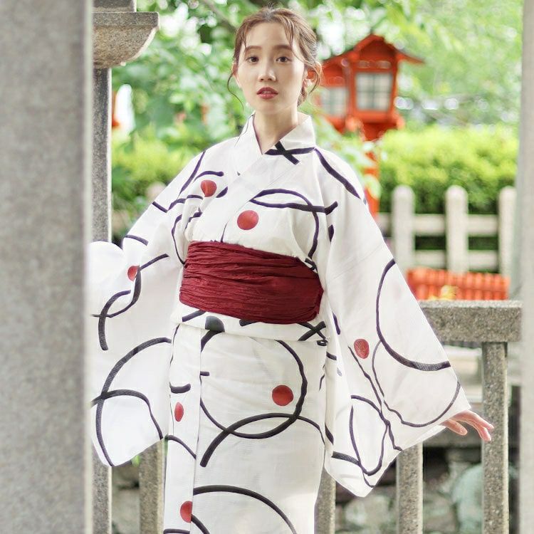 大きいサイズ レディース 【本仕立て浴衣】浴衣3点セット  大輪柄上下セパレート浴衣＆結び帯（3点）　yukata-s13s