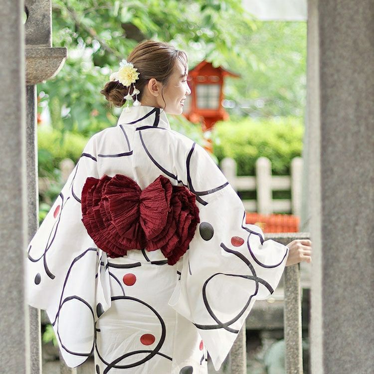 大きいサイズ レディース 【本仕立て浴衣】浴衣3点セット  大輪柄上下セパレート浴衣＆結び帯（3点）　yukata-s13s