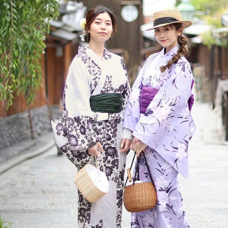 大きいサイズ レディース 【本仕立て浴衣】浴衣3点セット  紫市松の蓮柄上下セパレート浴衣＆結び帯（3点）　yukata-s10s