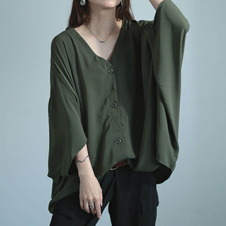 大きいサイズ レディース 変形ワイドドルマンプルオーバー　fem-484 【メール便可】