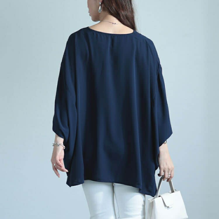 大きいサイズ レディース 変形ワイドドルマンプルオーバー　fem-484 【メール便可】