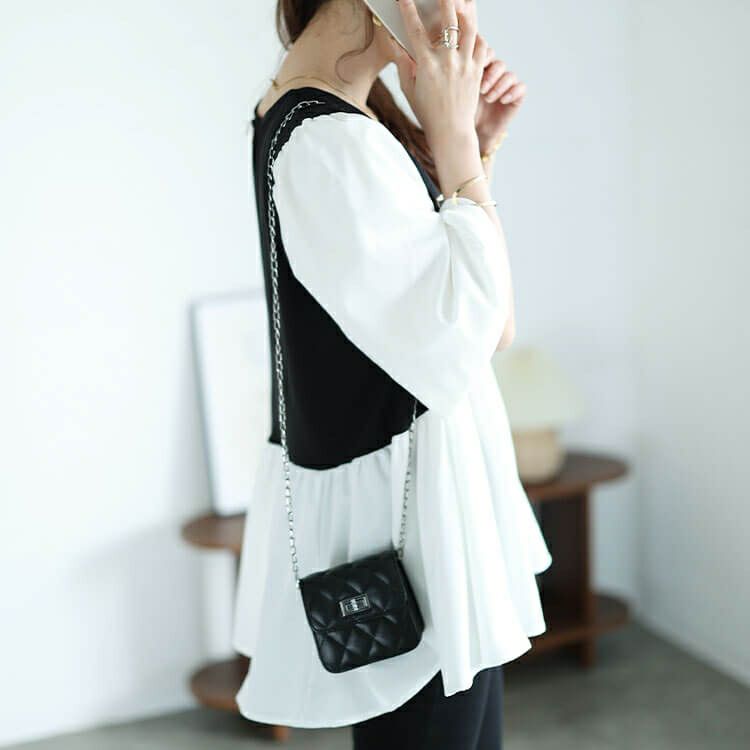 大きいサイズ レディース 接触冷感ハートネック切り替えペプラムプルオーバー　mncut-142421