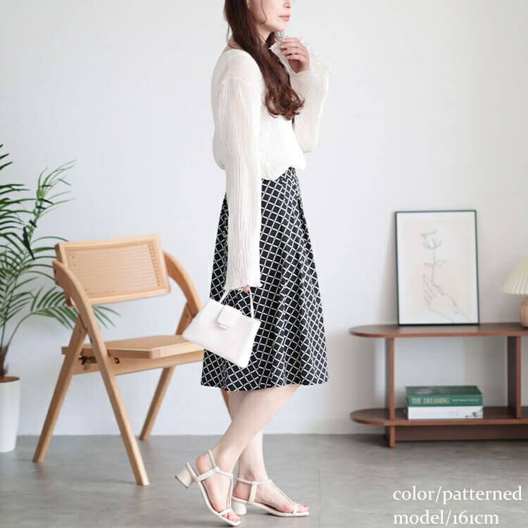 大きいサイズ レディース カットソーミディアムフレアスカート　mncut-142416