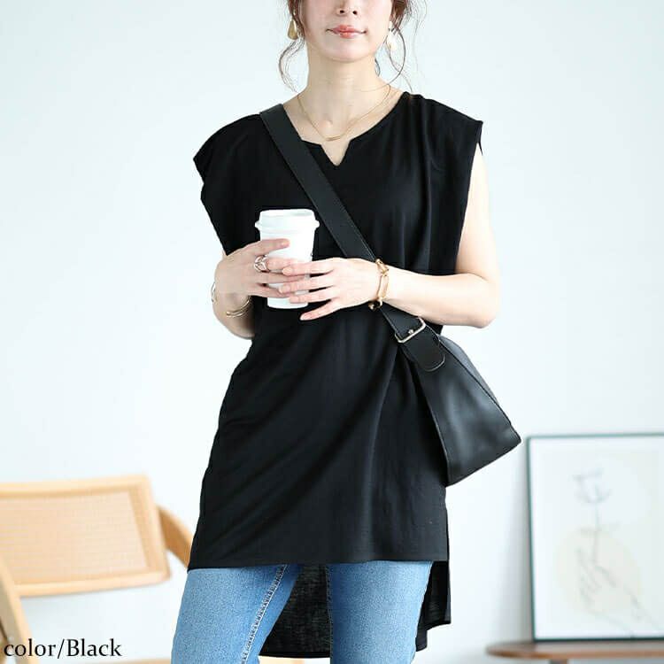 大きいサイズ レディース 接触冷感＆UVカット＆吸湿速乾サイドスリットチュニック　map-31