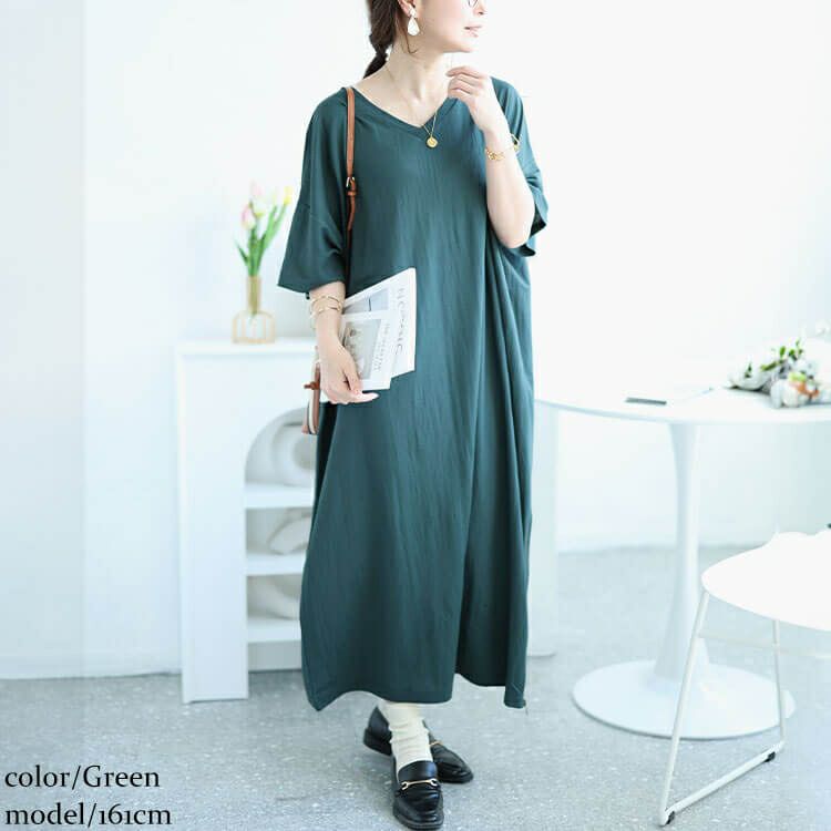 大きいサイズ レディース 接触冷感＆UVカット＆吸湿速乾サイドファスナーワンピース　map-28