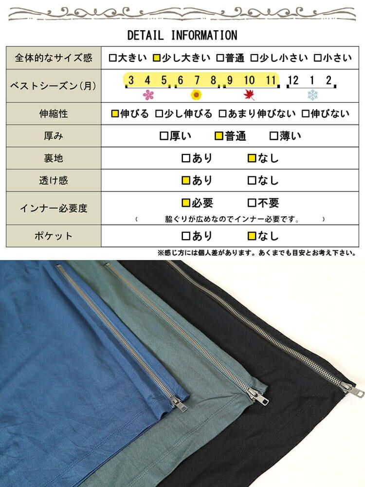 大きいサイズ レディース 接触冷感＆UVカット＆吸湿速乾サイドファスナーワンピース　map-28
