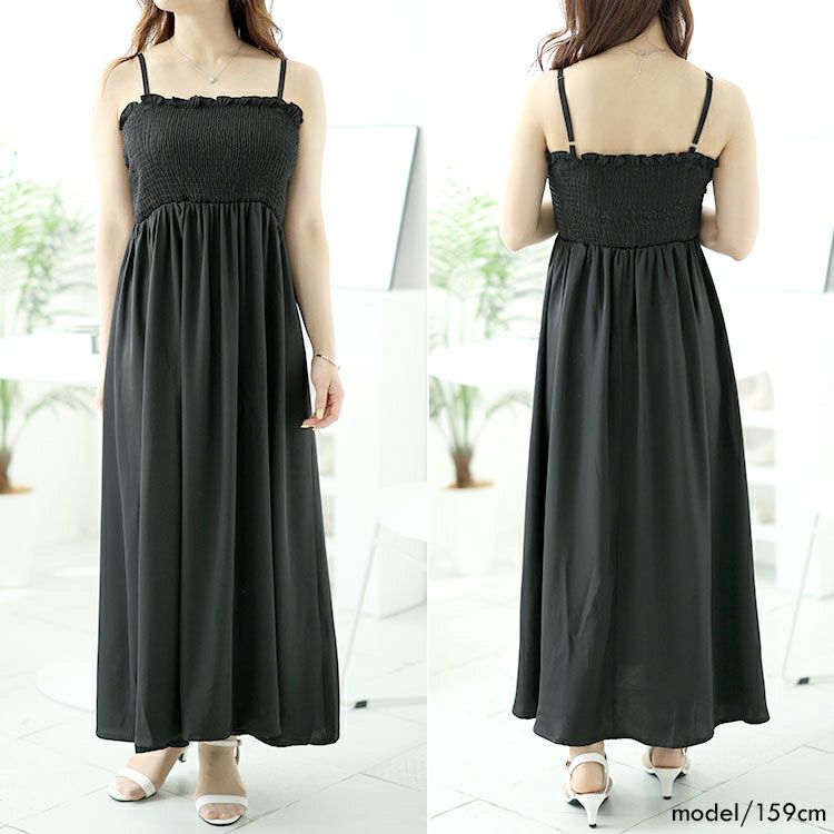 大きいサイズ レディース 半袖ボレロ＆ロングキャミワンピースセット　goldy-1514