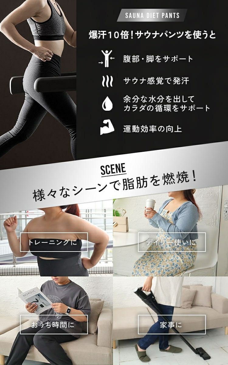 大きいサイズ レディース 発汗サウナダイエットパンツ　goldy-1492 【メール便可】