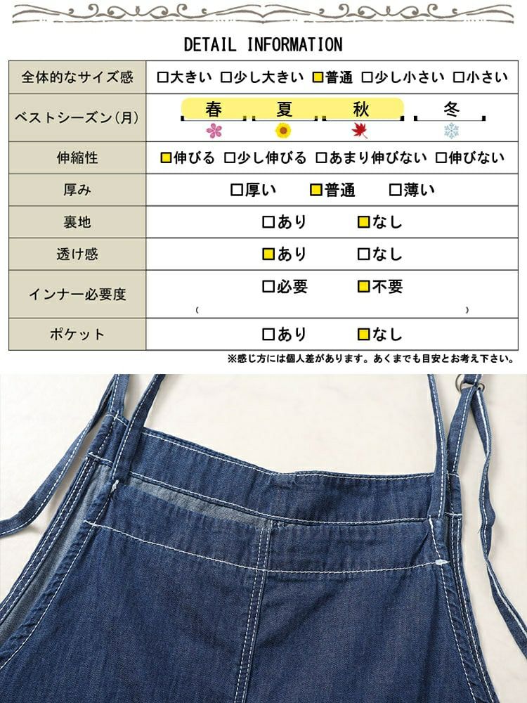 大きいサイズ レディース ラウンドネックTシャツ＆デニムキャミワンピ2点セット　plan-240080