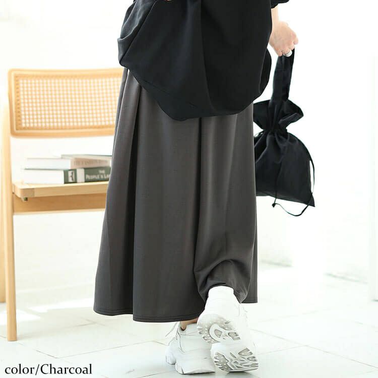 大きいサイズ レディース サイドラインテープフレアスカート maru