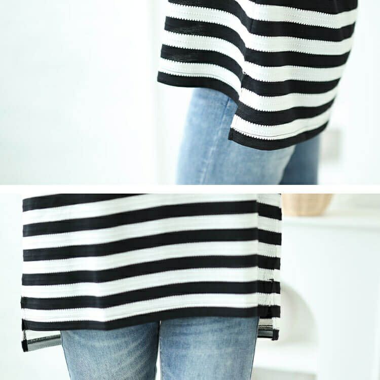 イベントセール】 大きいサイズ レディース タックボーダースリット