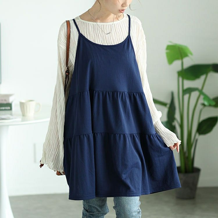 大きいサイズ レディース ティアードキャミソールチュニック　cast-5546009 【メール便可】