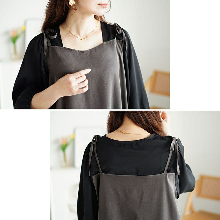 大きいサイズ レディース ブラウスドッキングマーメイドキャミワンピース　fem-511